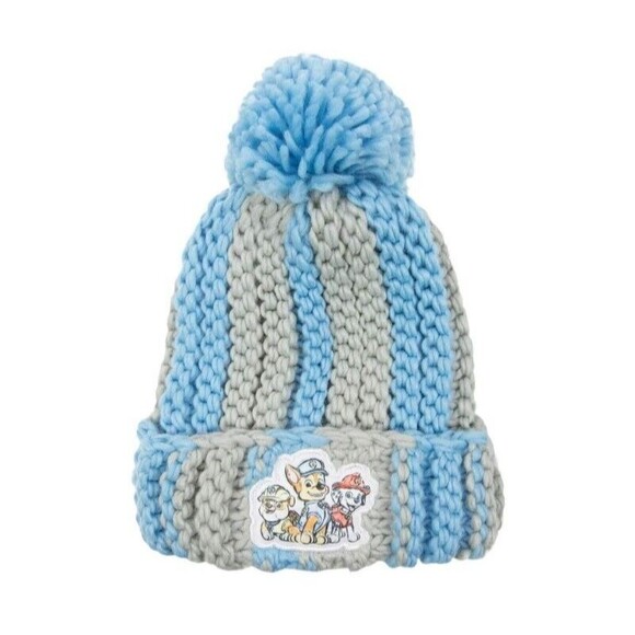 Nickelodeon Paw Patrol Cuffed Beanie Hat & Mittens Set  Toddler 2T-5T  NWT  Blue - Picture 2 of 4